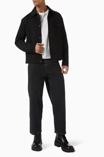 Jersey-Twill Shirt Jacket