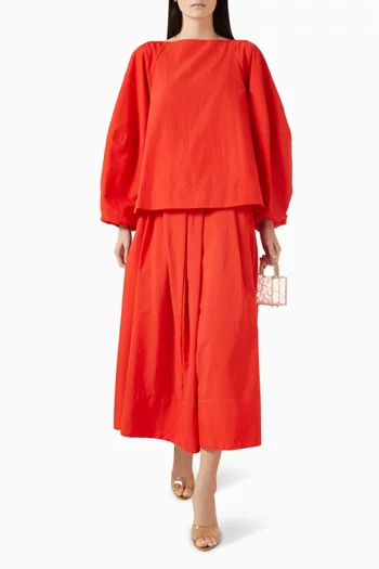 Fluid Cape-Detail Blouse
