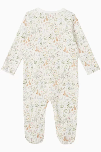 Meadow-print Sleepsuit in Cotton