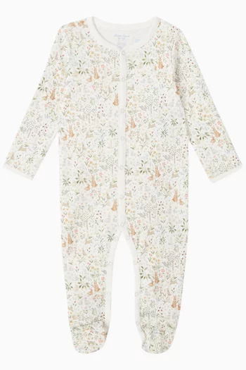 Meadow-print Sleepsuit in Cotton