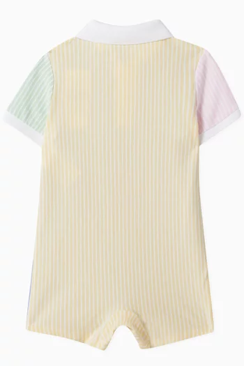 Colour-block Polo Romper in Organic Cotton