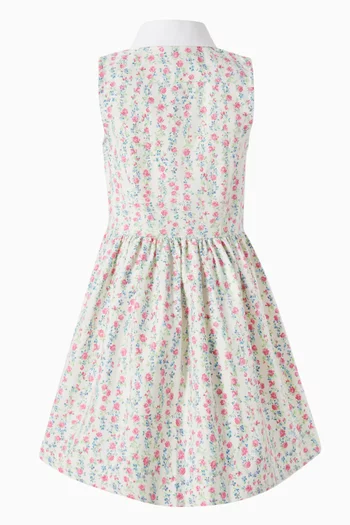 Floral-print Shirt Dress in Cotton