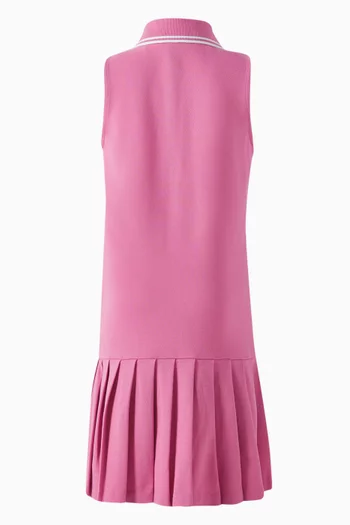 Pleated Polo Dress in Cotton