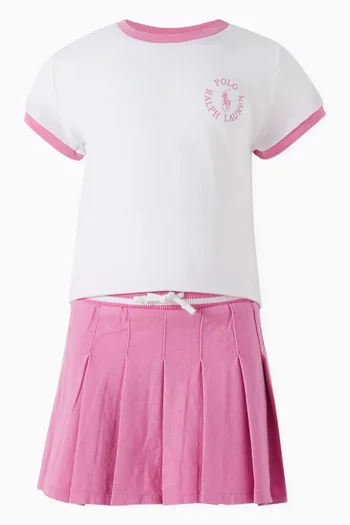 Pleated Skort in Cotton
