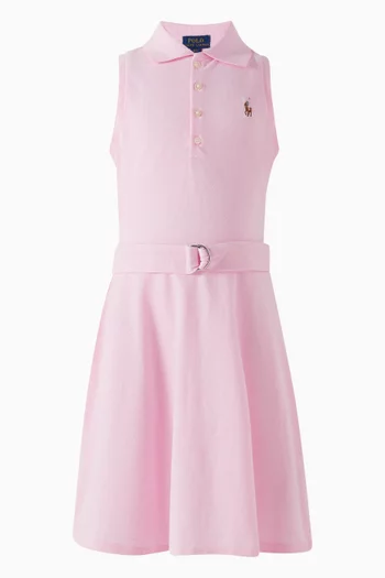 Belted Polo Dress in Cotton