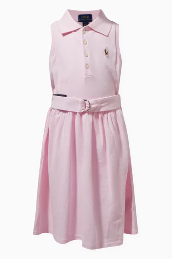 Belted Polo Dress in Cotton