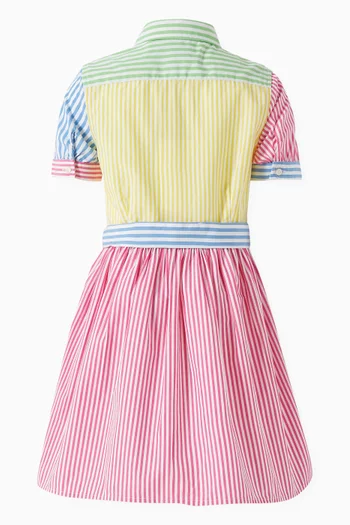 Striped Shirt Dress in Cotton