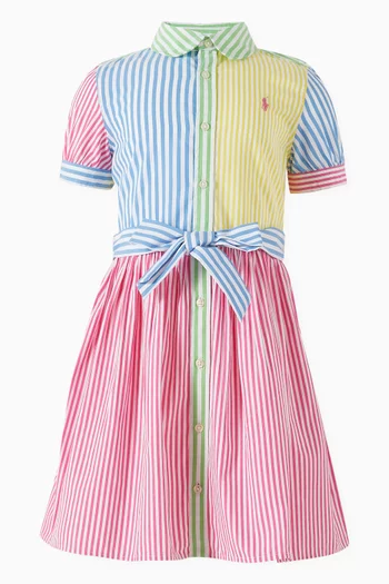 Striped Shirt Dress in Cotton