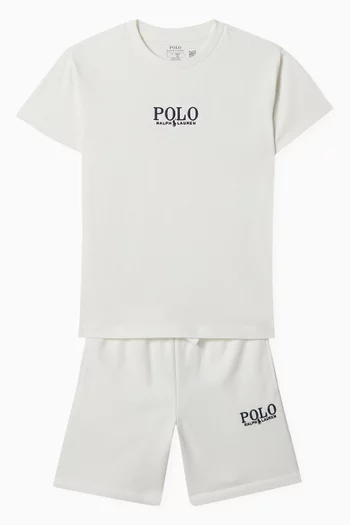 Logo Drawstring Shorts in Cotton-blend