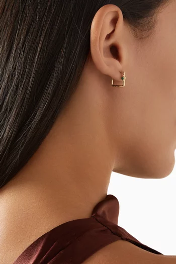 Mini Creoles Malachite Gusset Single Earring in 9kt Gold