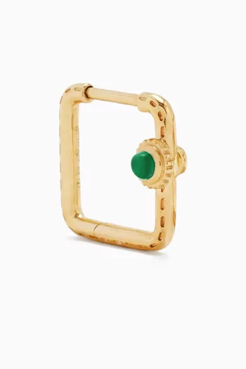 Mini Creoles Malachite Gusset Single Earring in 9kt Gold