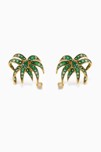 Paradise Island Tsavorites & Diamond Earrings in 18kt Gold