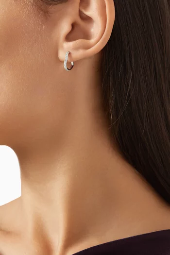 Mini Creole Heart Diamond Single Earring in 9kt White Gold