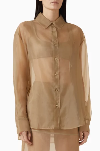 Peri Sheer Shirt in Silk-blend
