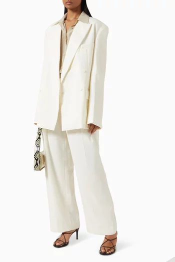 Newark Double-breasted Blazer in Woven-fabric