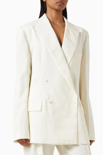 Newark Double-breasted Blazer in Woven-fabric