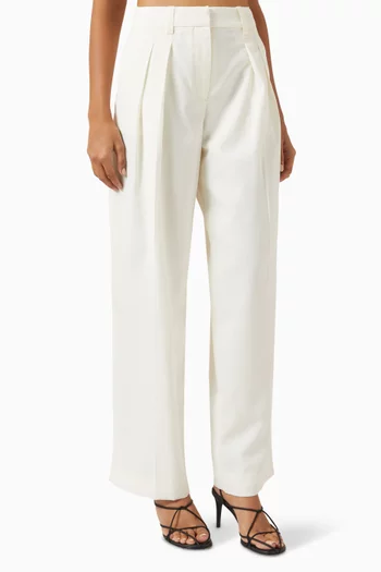Daytona Pleated Pants in Woven-fabric