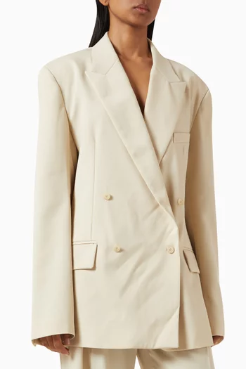 Newark Double-breasted Blazer in Woven-fabric