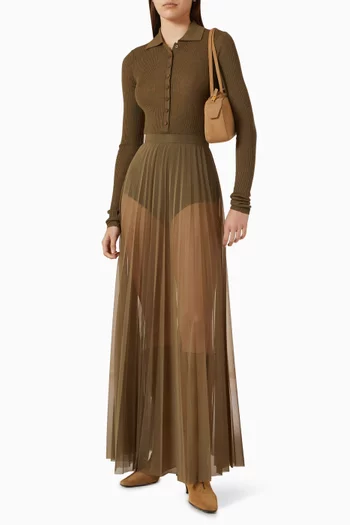 Solana Polo Bodysuit in Wool-blend