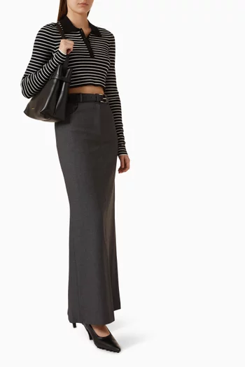 Giselle Crop Knit Polo in Viscose Blend