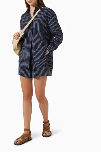 Lui Striped Boxer Shorts in Silk Blend