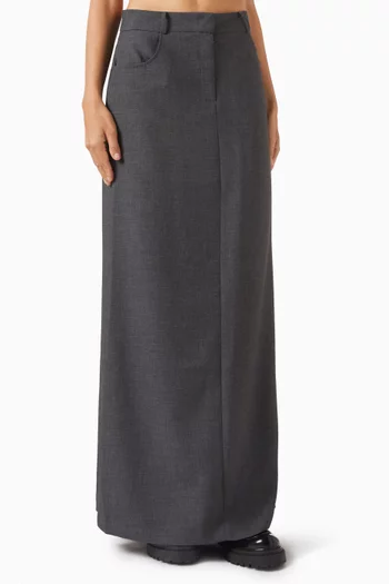 Malvo Maxi Pencil Skirt in Wool Blend