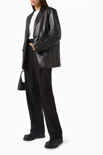 Olympia Oversized Blazer in Vegan Leather