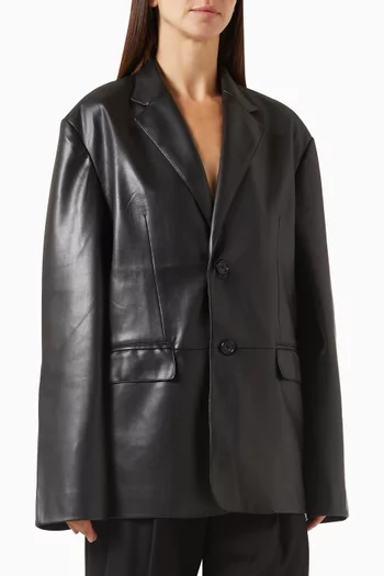 Olympia Oversized Blazer in Vegan Leather