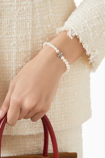 Kira Pearl Bracelet in Silver-tone Brass