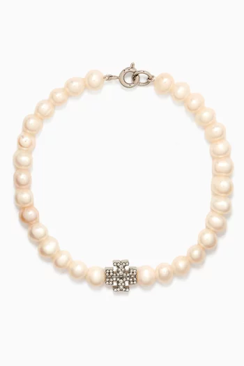 Kira Pearl Bracelet in Silver-tone Brass