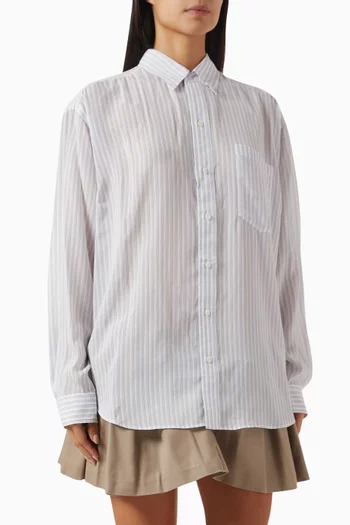 Oversized Boyfriend Shirt in Silk Chiffon