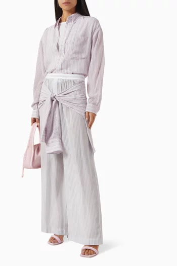 Oversized Boyfriend Shirt in Silk Chiffon
