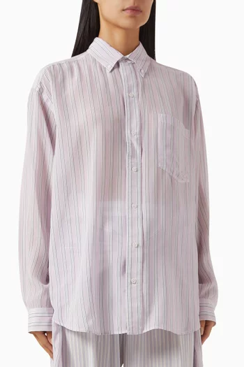 Oversized Boyfriend Shirt in Silk Chiffon