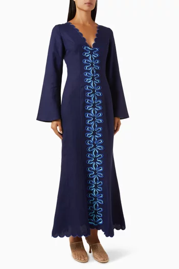 Zabelle Maxi Dress in Linen-blend