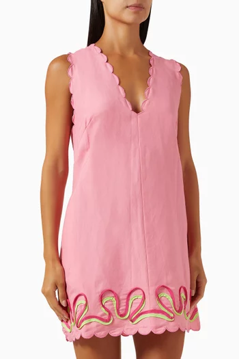Zabelle Mini Dress in Linen-blend