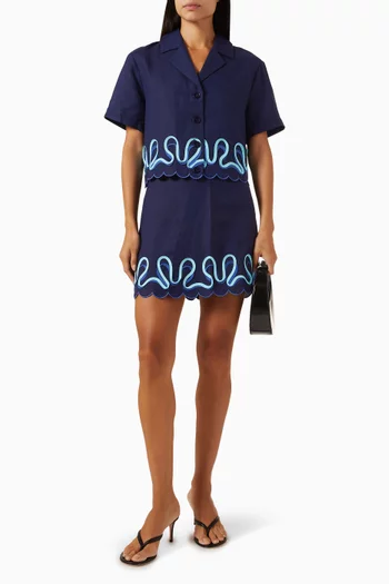 Zabelle Cropped Shirt in Linen-blend