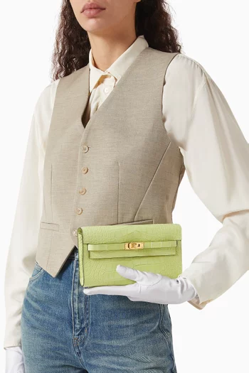 Unused Kelly To Go Bag in Matte Alligator Leather