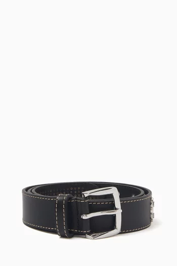 Reversible Eyelet Belt in Leather