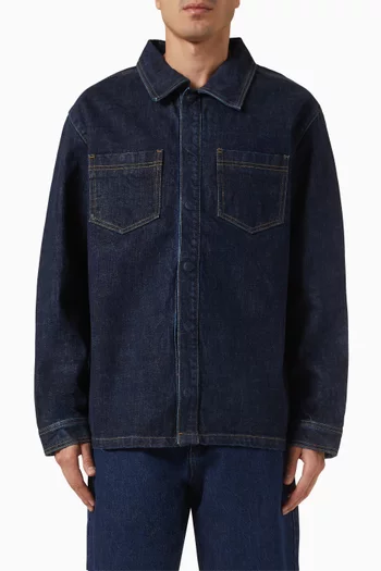 Oversized Shirt in Cotton-denim