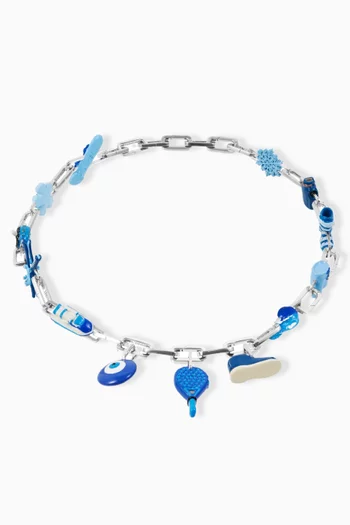 Bleus Extended Charm Bracelet in Sterling Silver