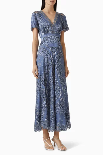 Bandana-print Maxi Dress in Viscose