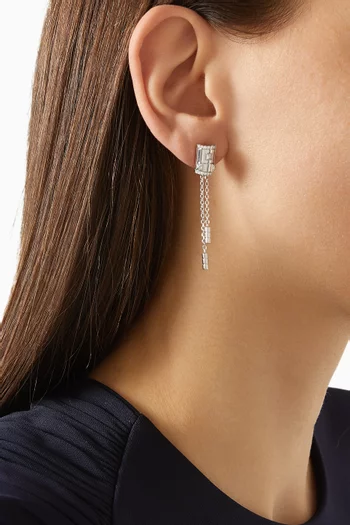Life Diamond Tassel Earrings in 18kt White Gold