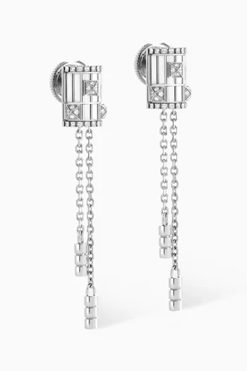 Life Diamond Tassel Earrings in 18kt White Gold