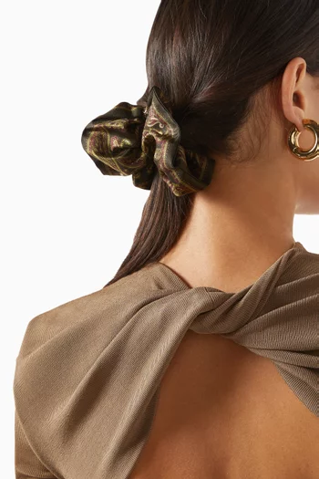 Cassandre Paisley-print Scrunchie in Silk-twill