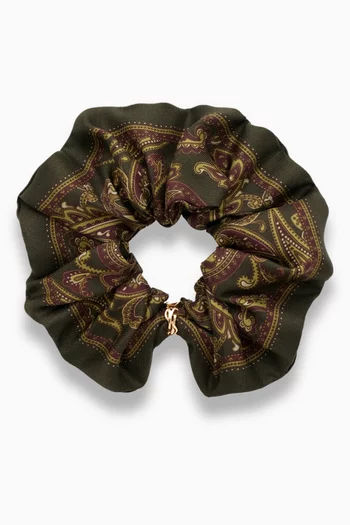 Cassandre Paisley-print Scrunchie in Silk-twill