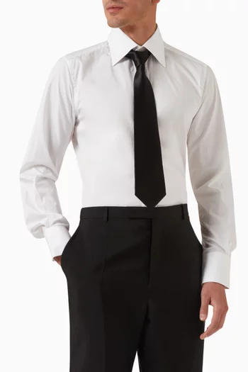 Wide Tapered Tie in Silk Satin