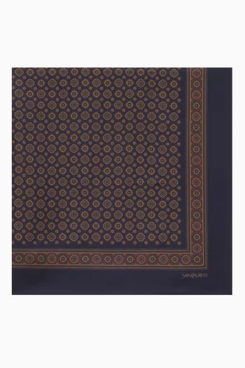 Medallion Square Scarf in Silk Twill