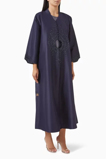 Beads-embellished Abaya Set in Satin