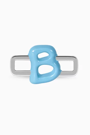 حلية بتصميم حرف H فضة إسترلينية مطلية بالمينا