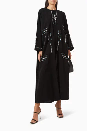 Bead-embellished Abaya Set